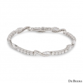 De Beers White Gold Diamond Adonis Rose One Line Bracelet B1021570018